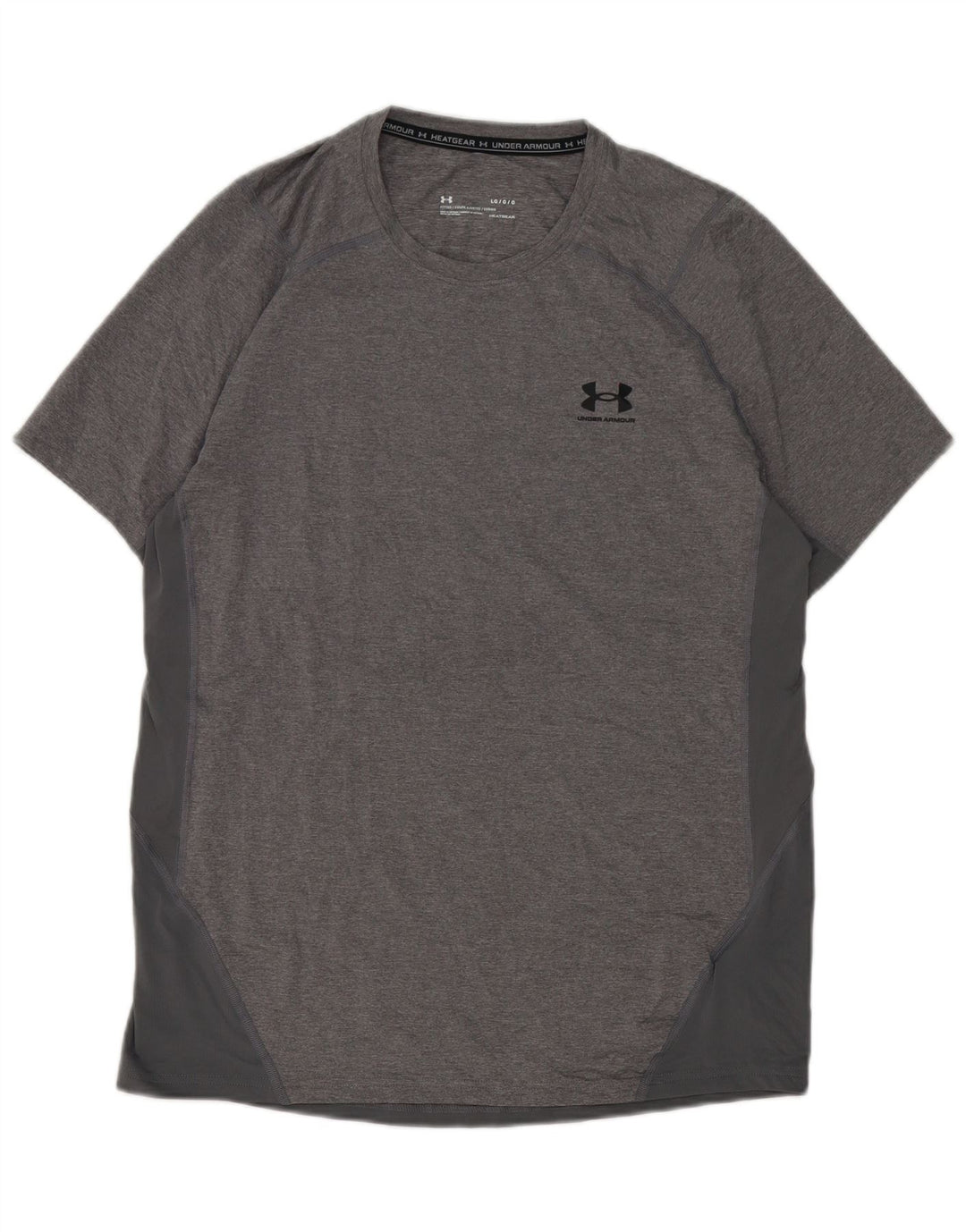 Under Armour Herren Heat Gear T-Shirt Top Large Grau Polyester