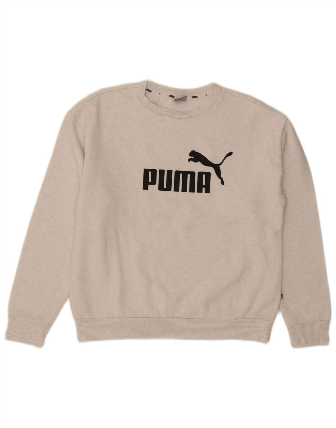 Puma Womens Graphic Oversized Sweatshirt Pullover UK 10 Small Graue Baumwolle