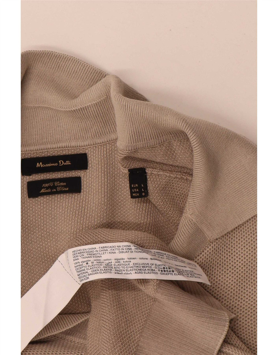 Massimo Dutti Herren-Poloshirt, große graue Baumwolle