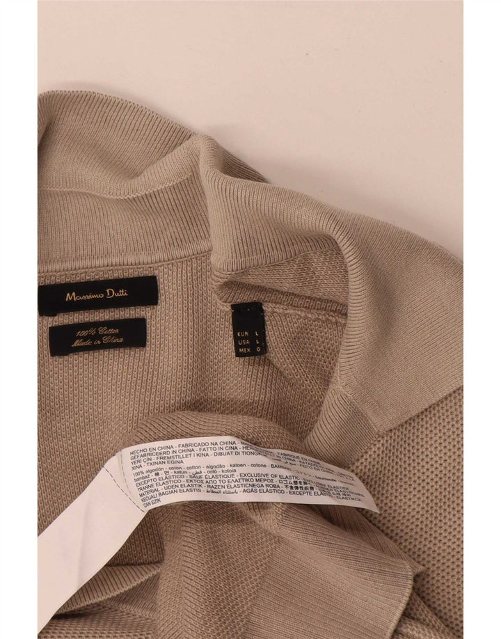 Massimo Dutti Herren-Poloshirt, große graue Baumwolle