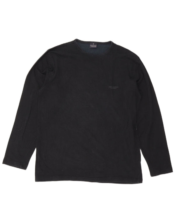 Trussardi Jeans Herren Top Langarm 2XL Schwarz Viskose