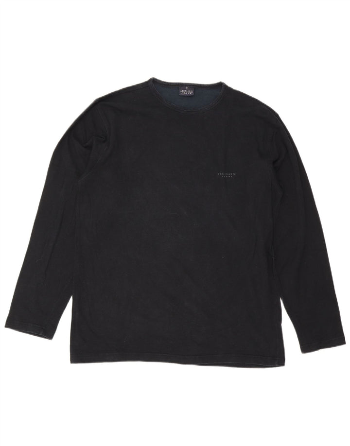 Trussardi Jeans Herren Top Langarm 2XL Schwarz Viskose
