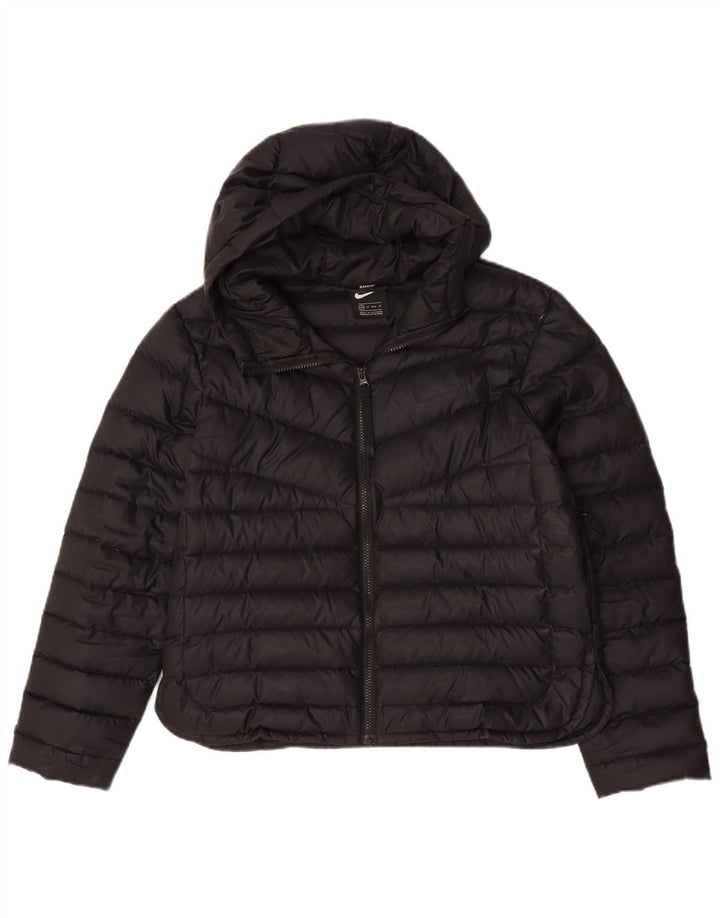 Nike Damen-Jacke mit Kapuze, übergroß, wattiert, UK 6, XS, Schwarz, Polyester