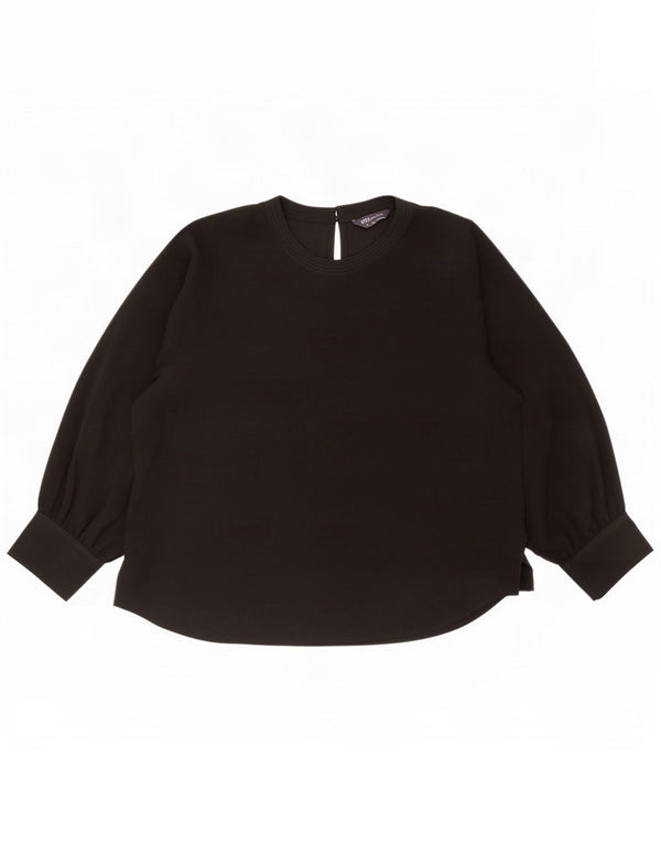 Marks & Spencer Damen Langarmblusenoberteil UK 20 2XL Schwarz