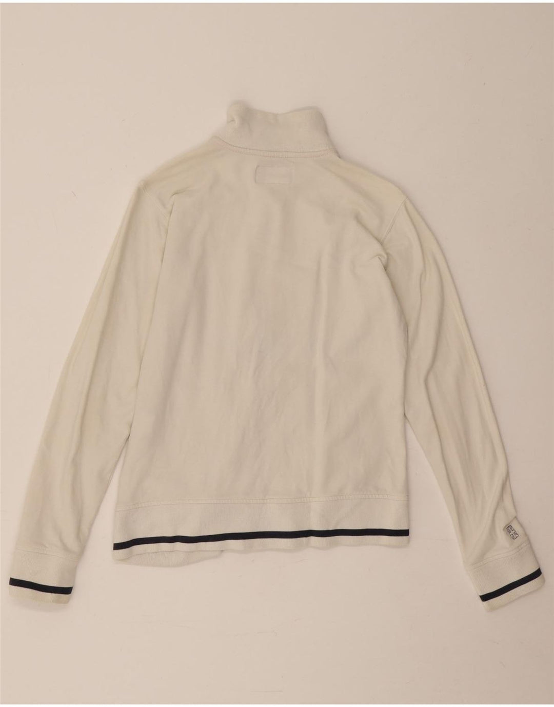 Reebok Damen-Trainingsanzug-Topjacke, UK 12, mittelweiße Baumwolle