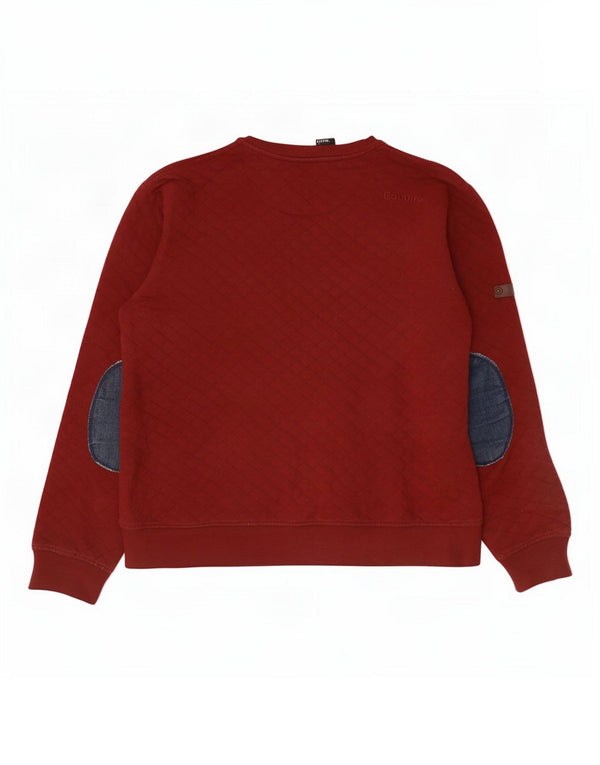 Bench Herren-Sweatshirt-Pullover, groß, rote Colourblock-Baumwolle