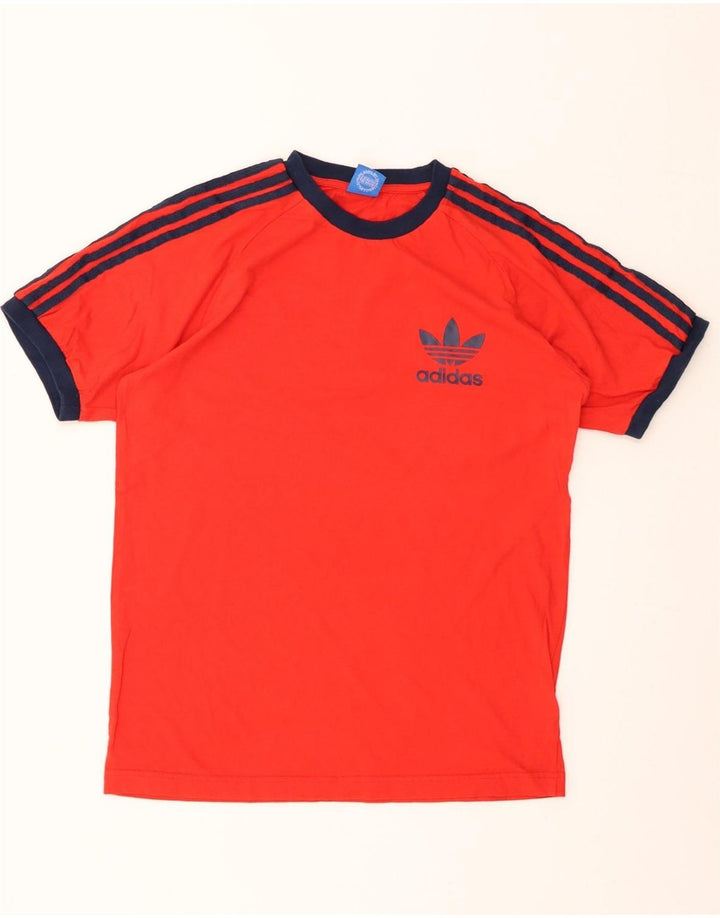 ADIDAS Mens T-Shirt Top Medium Red Cotton