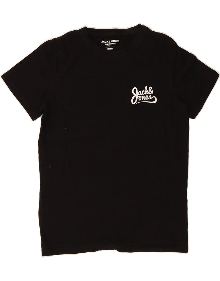 JACK & JONES Mens Regular Fit T-Shirt Top Small Black Cotton Vintage Jack & Jones and Second-Hand Jack & Jones from Messina Hembry 