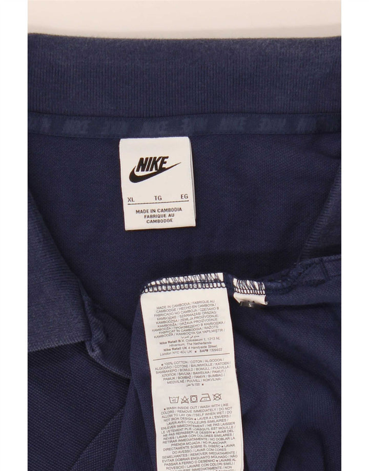 Nike Herren Poloshirt XL Marineblau Baumwolle