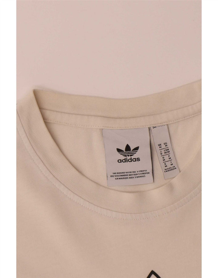 Adidas Herren Grafik T-Shirt Top Medium Off White Baumwolle