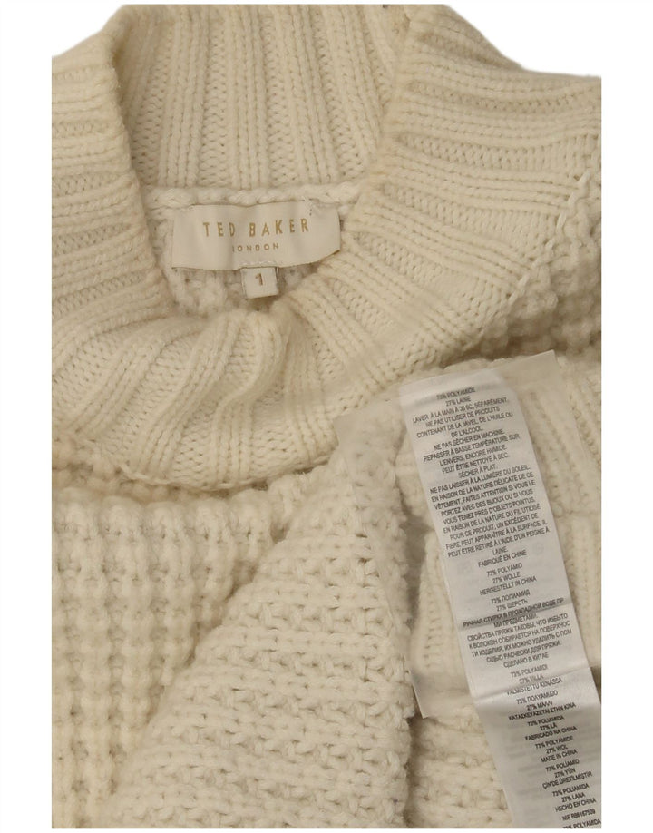Ted Baker Damen Longline Rollkragenpullover Pullover Größe 1 XS Beige