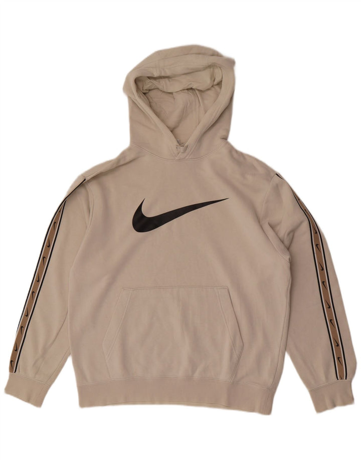 Nike Herren-Kapuzenpullover mit Grafik, mittelweiß, Colourblock-Baumwolle