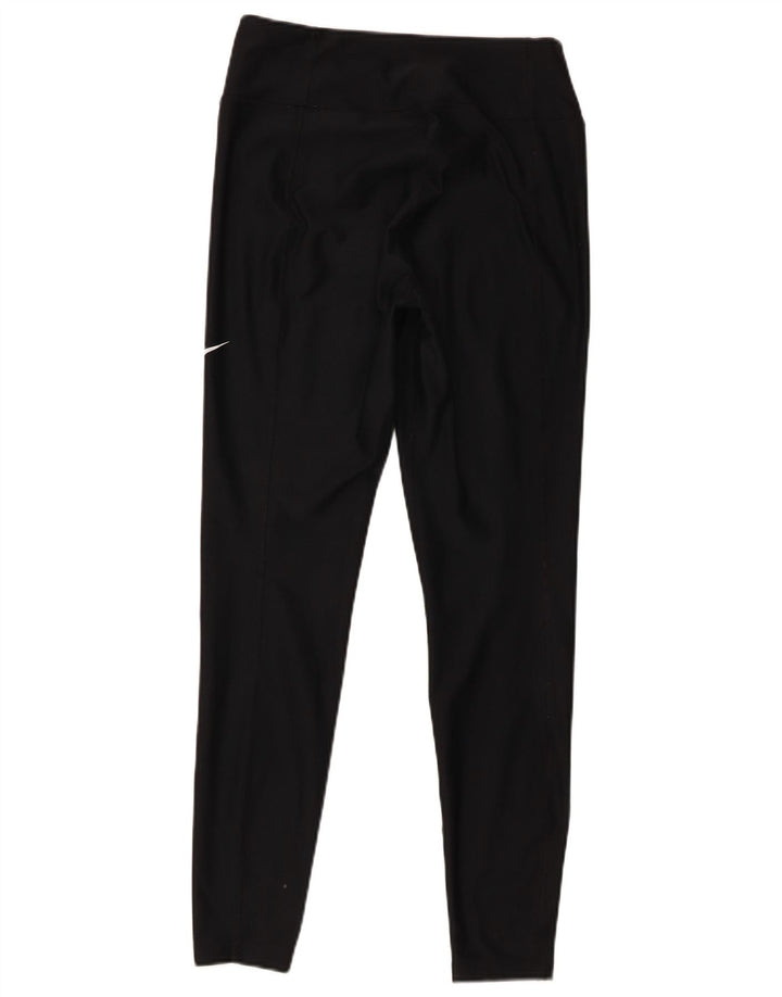 Nike Damen Dri Fit Leggings UK 14 Mittelschwarzes Polyester