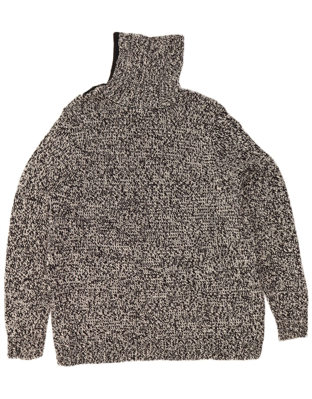 Chaps Rollkragenpullover für Damen, UK 18, XL, schwarz gefleckte Baumwolle