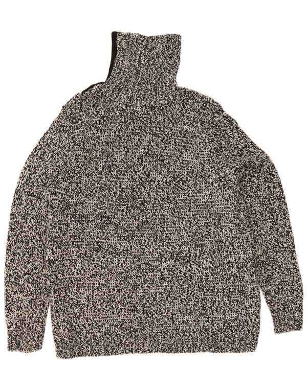 Chaps Rollkragenpullover für Damen, UK 18, XL, schwarz gefleckte Baumwolle