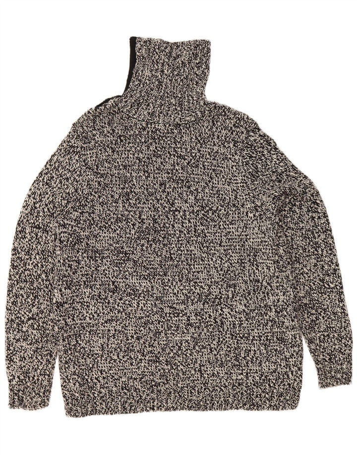 Chaps Rollkragenpullover für Damen, UK 18, XL, schwarz gefleckte Baumwolle