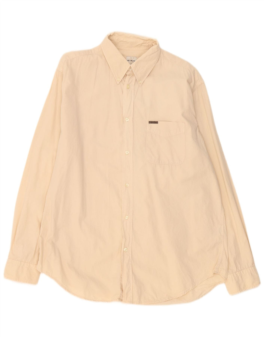 Calvin Klein Jeans Herrenhemd XL Beige Baumwolle