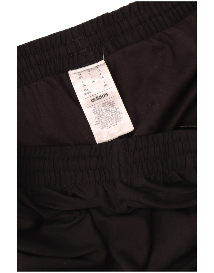 Adidas Herren-Trainingshose 2XL, schwarzes Colourblock-Polyester