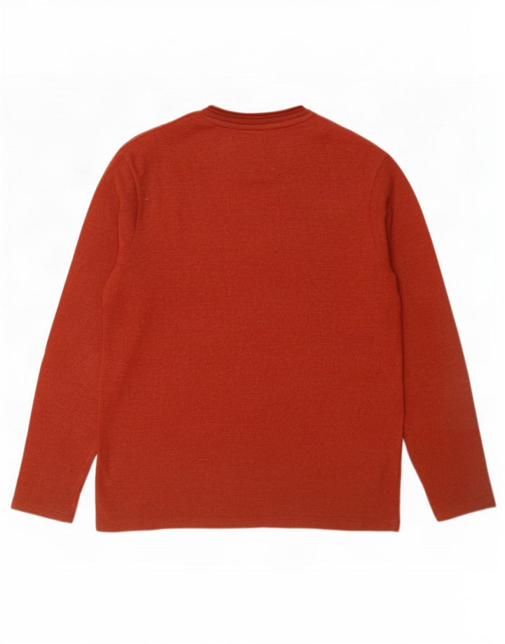 Zara Herren-Pullover mit Rundhalsausschnitt, mittelrote Baumwolle