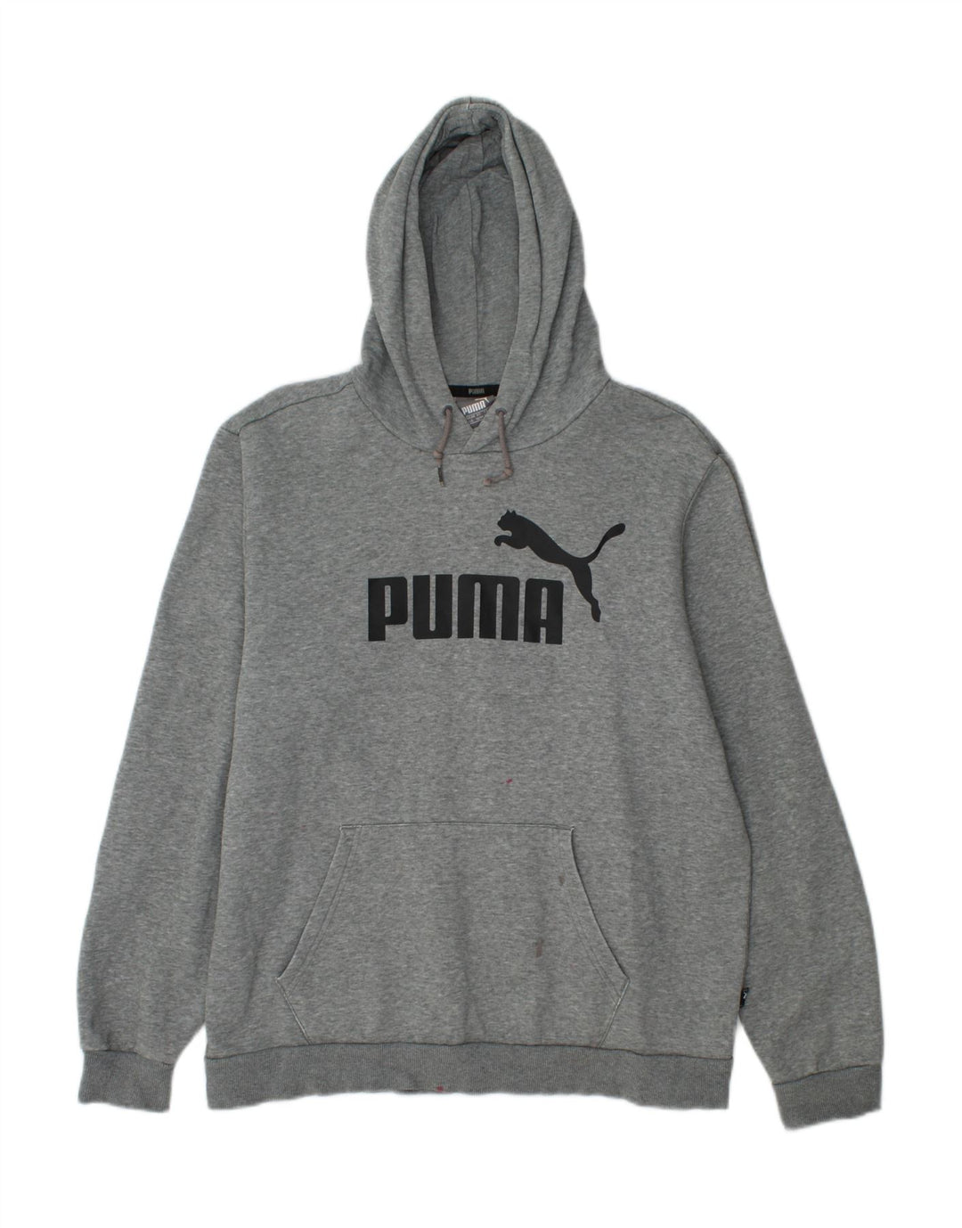 PUMA Mens Graphic Hoodie Jumper Large Grey Cotton Vintage Puma and Second-Hand Puma from Messina Hembry 