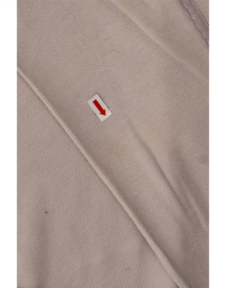 HUGO BOSS Herren-Top, langärmelig, XL, gebrochenes Weiß, Colourblock-Baumwolle