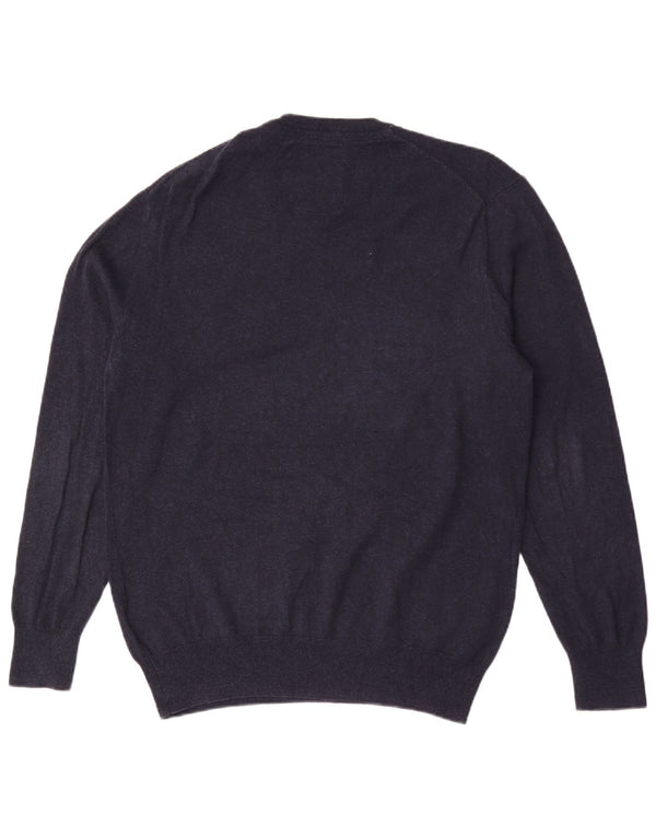 Superdry Herren-Pullover mit V-Ausschnitt, XL, marineblaue Baumwolle