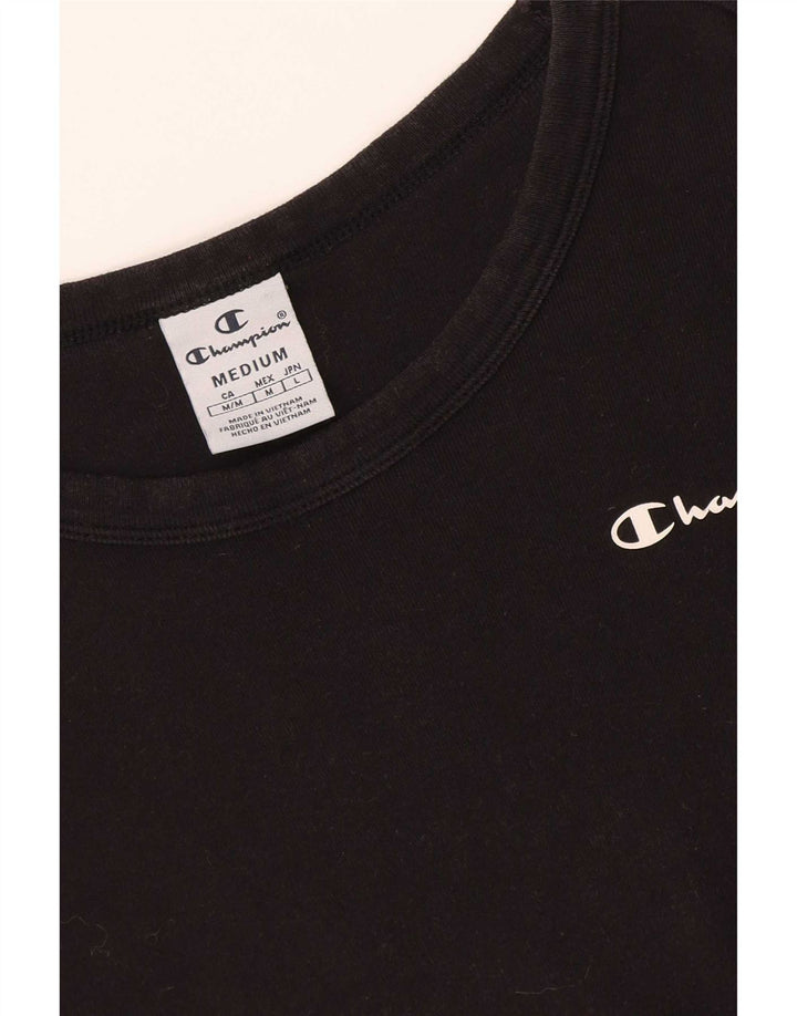 Champion Damen T-Shirt-Kleid UK 12 Medium Schwarz