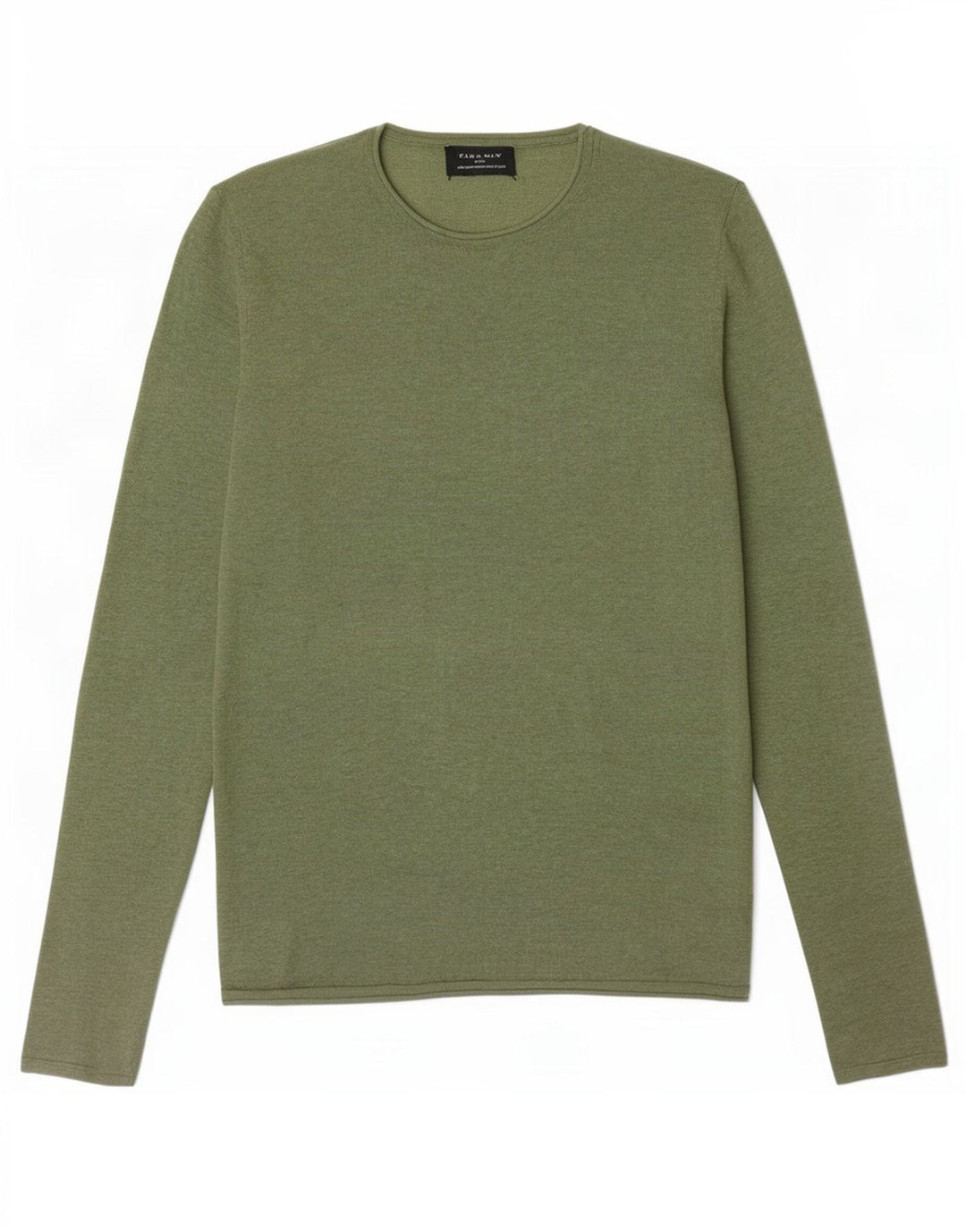 Zara Herren-Pullover mit Rundhalsausschnitt, Mittelgrün