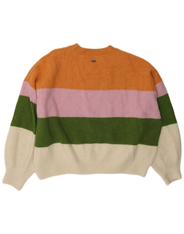 Barbour Womens Crop Boat Neck Pullover Pullover UK 18 XL Mehrfarbig gestreift