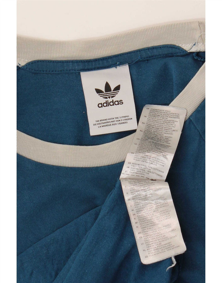 Adidas Herren T-Shirt Top mittelblaue Baumwolle