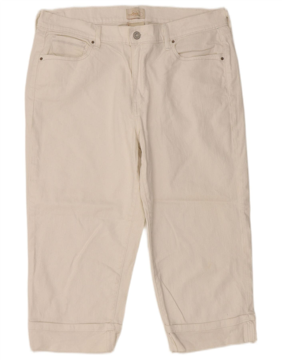 LEVI'S Damen 515 Capri-Jeans US 14 Large W36 L20 Weiße Baumwolle