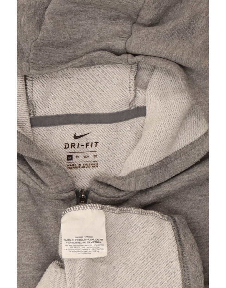 Nike Damen Zip Hoodie Pullover UK 6 XS Grau Polyester