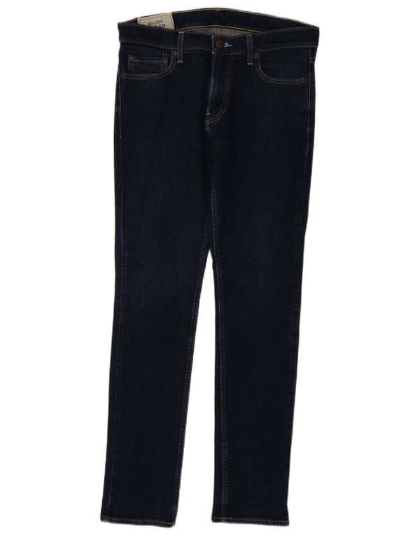 Hollister Herren Skinny Jeans W32 L32 Marineblau Baumwolle