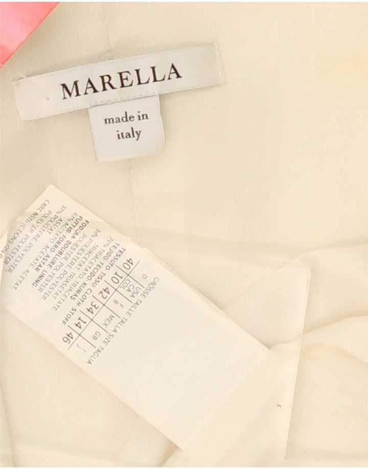 Marella Damen 1-Knopf-Blazer-Jacke, UK 14, groß, weißes Triacetat