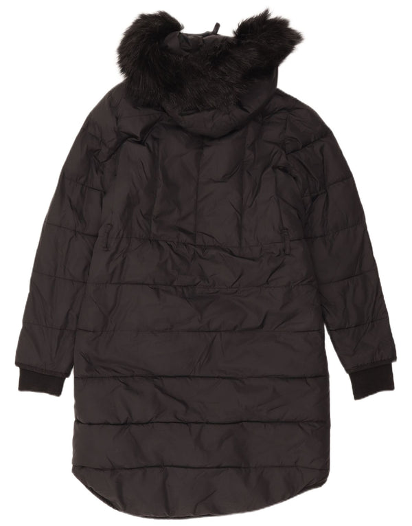 Whistles Wattierter Damenmantel mit Kapuze, UK 14, Mittelschwarz, Polyamid