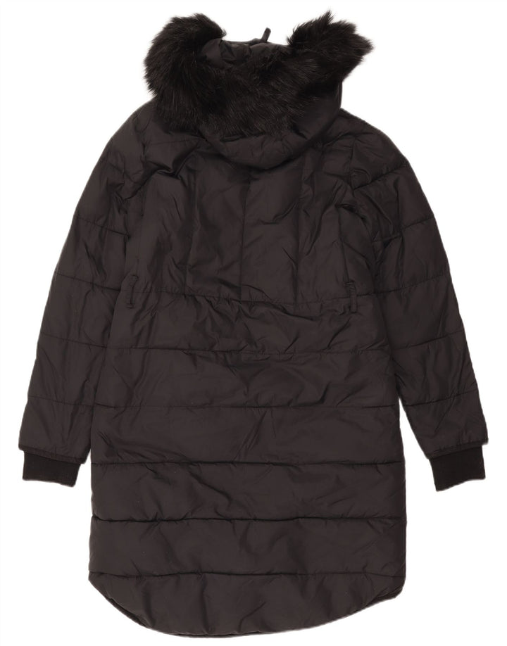 Whistles Wattierter Damenmantel mit Kapuze, UK 14, Mittelschwarz, Polyamid