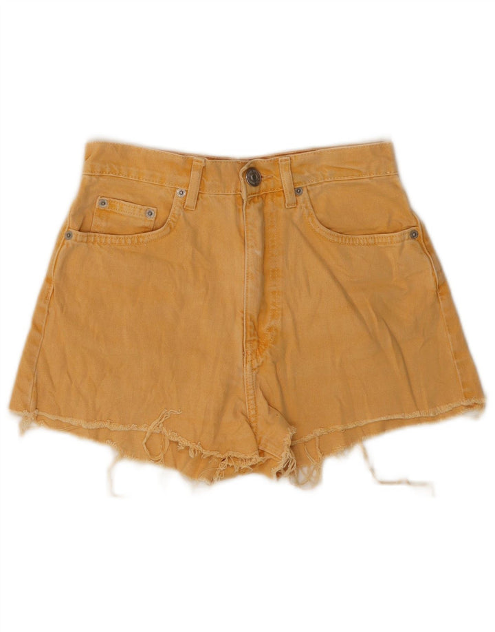ZARA Damen Jeansshorts EU 34 2XS W24 Gelb