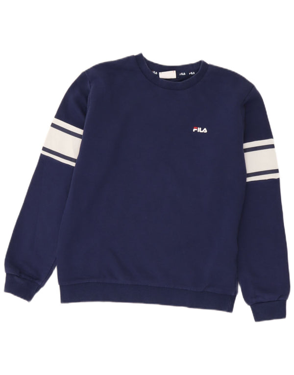 Fila Jungen-Sweatshirt-Pullover, 13–14 Jahre, marineblaue Colourblock-Baumwolle