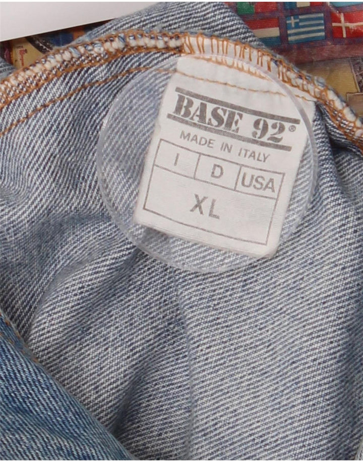 Base 92 Herren-Jeansjacke mit Grafik, UK 42, XL, Blau