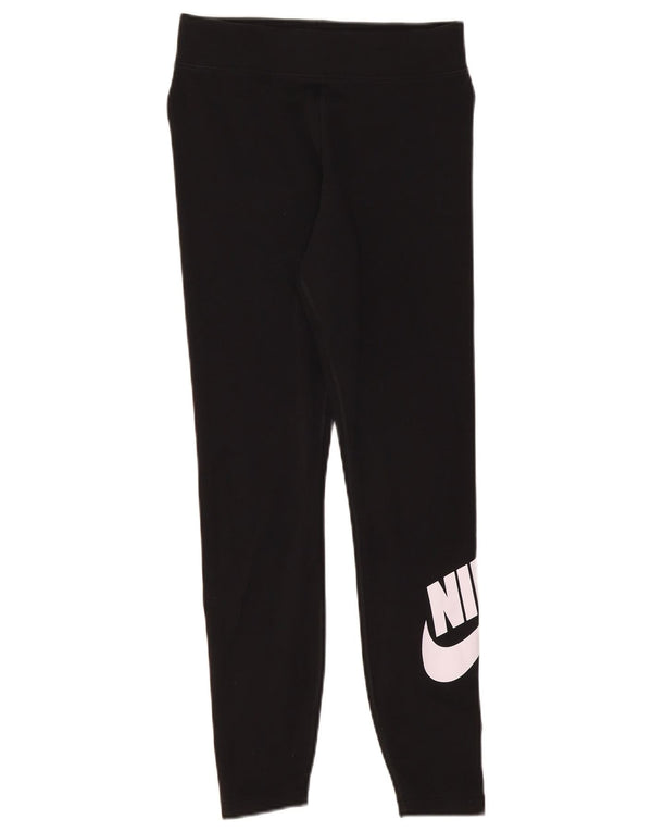 Nike Womens Graphic Leggings UK 12 Mittelschwarze Baumwolle