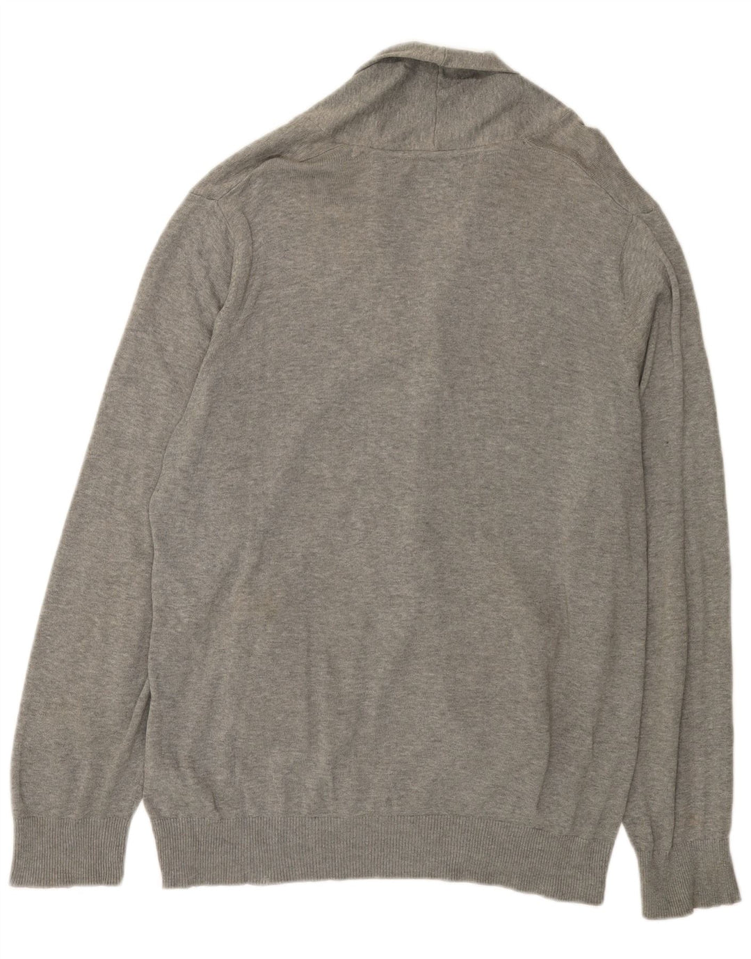MARKS & SPENCER Herren Blue Harbor Cardigan Pullover Große graue Baumwolle