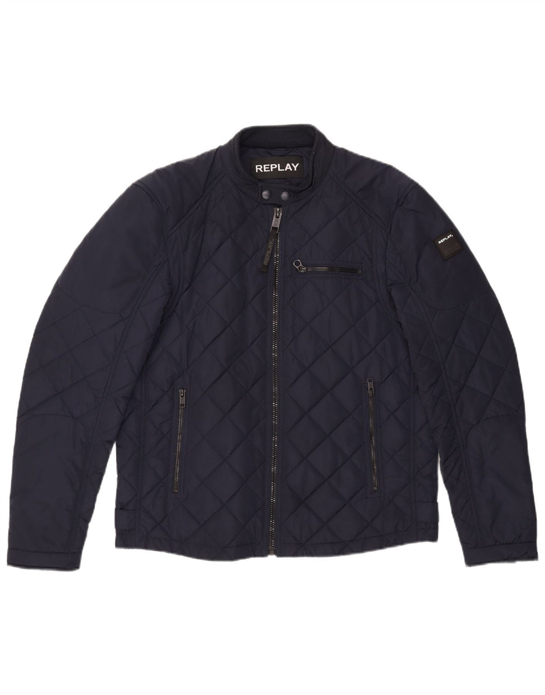 Replay Herren Steppjacke UK 40 Large Marineblau Polyester