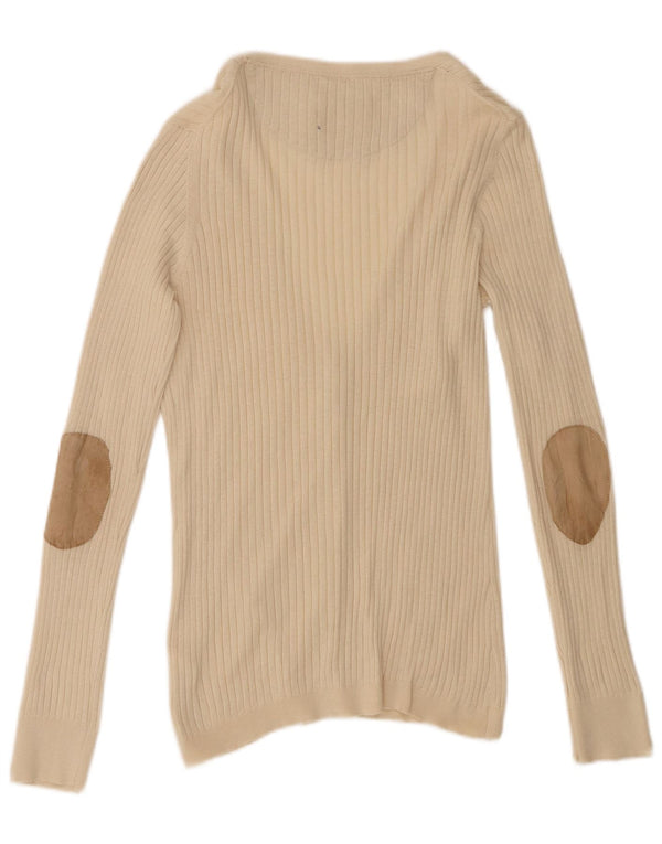 Massimo Dutti Damen-Cardigan-Pullover UK 16 Large Beige Baumwolle