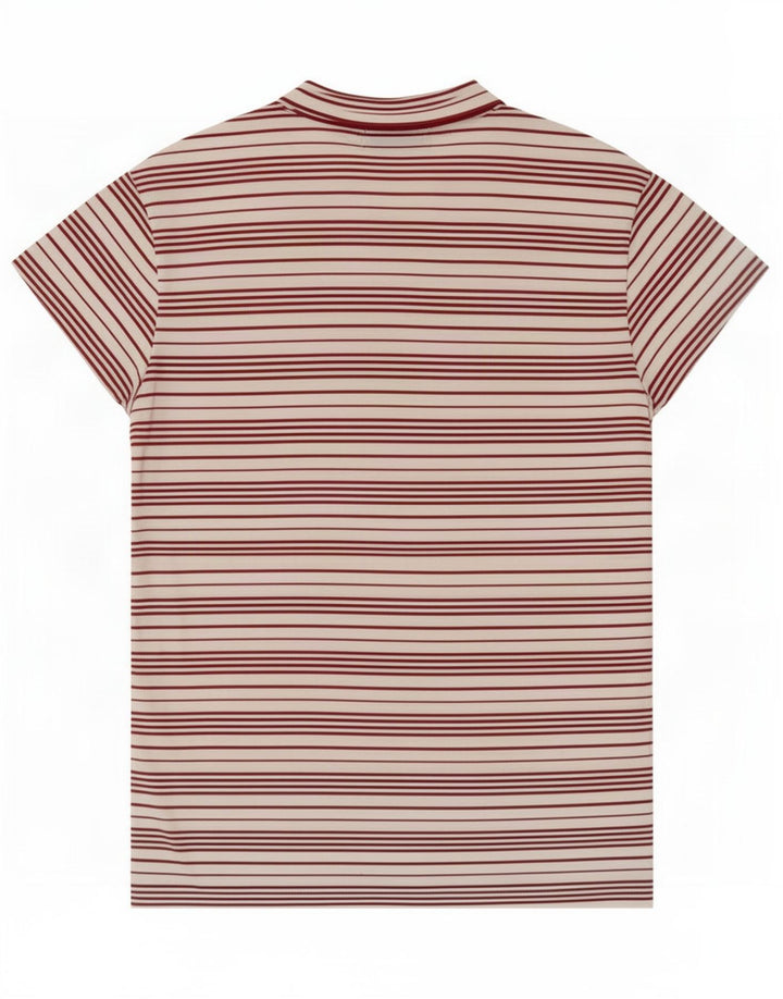 Sergio Tacchini Damen T-Shirt Top IT 44 Mittelweiß gestreift Polyester