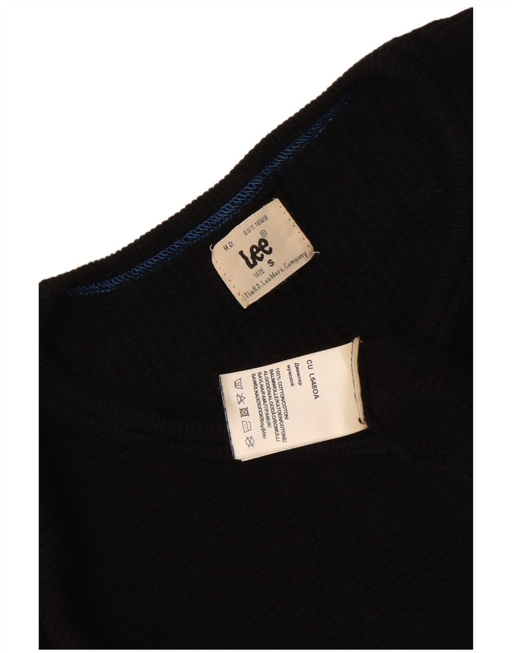 Lee Herren-Pullover mit V-Ausschnitt, Größe S, schwarze Baumwolle