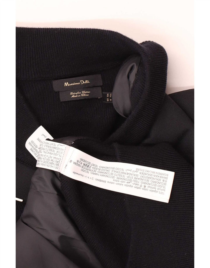 Massimo Dutti Herren Bomberjacke UK 42 XL Schwarz Baumwolle