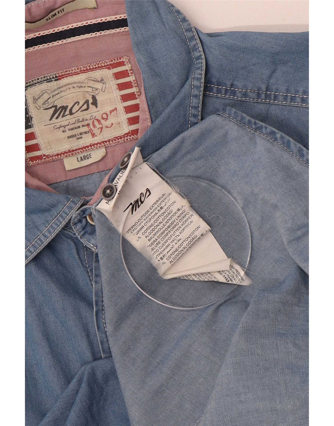 Marlboro Classics Herren-Jeanshemd, große blaue Baumwolle