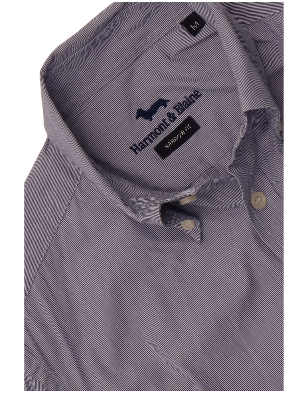 Harmont & Blaine Herren-Hemd mit schmaler Passform, mittelblau gestreift