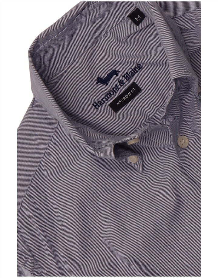 Harmont & Blaine Herren-Hemd mit schmaler Passform, mittelblau gestreift