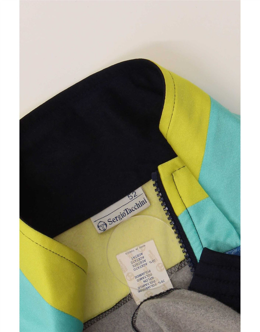 Sergio Tacchini Herren-Trainingsanzug-Top-Jacke IT 52 Large Navy Blue Retro